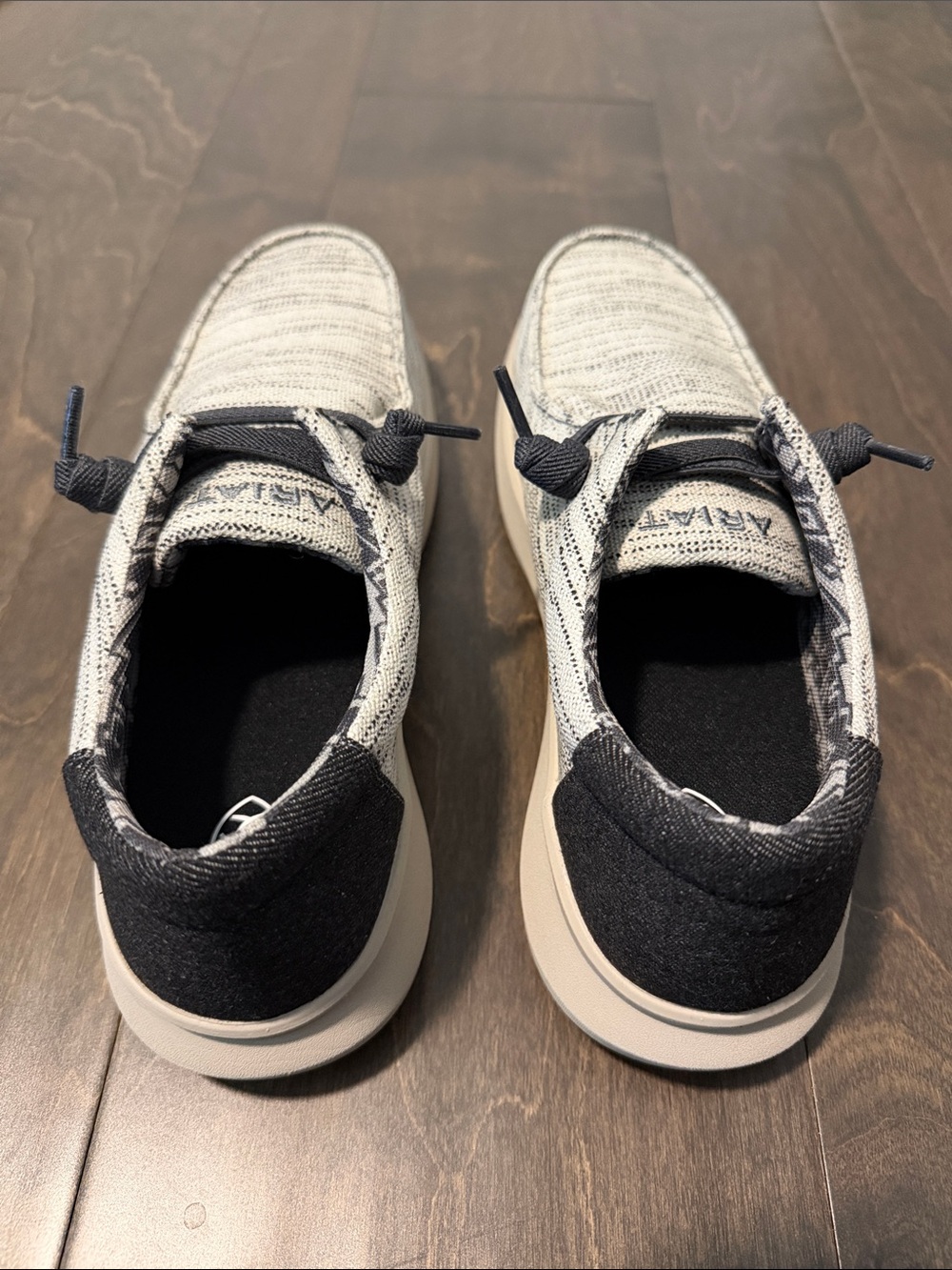 Ariat Knit Slip-On Loafers in White and Gray - Picture 2 of 5